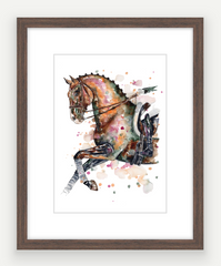 Dressage Portrait- Watercolour Mini Print