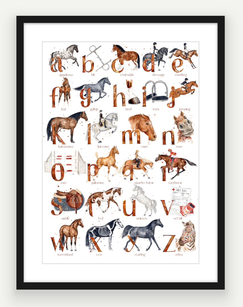 Equestrian ABC - Watercolour Art Print