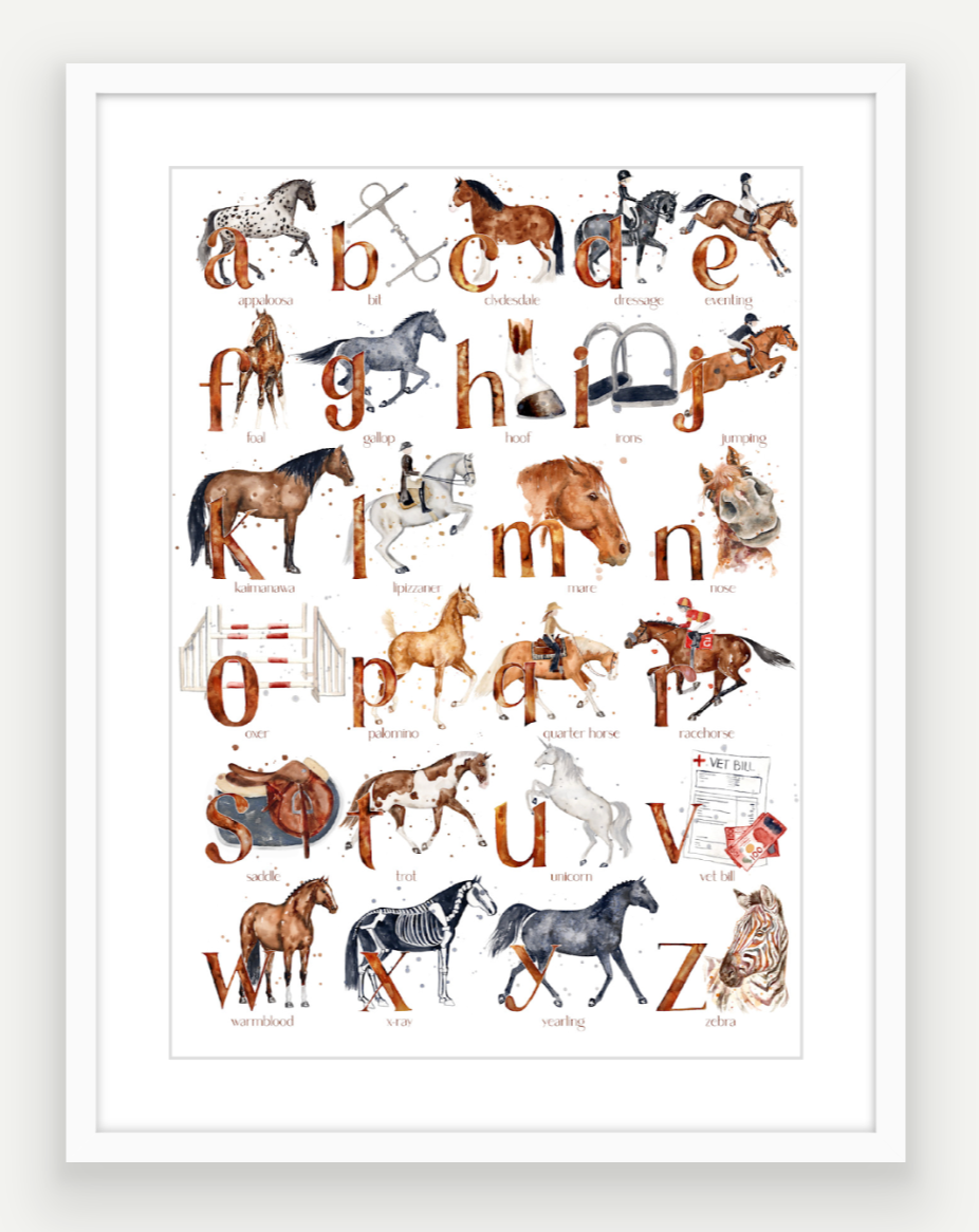 Equestrian ABC - Watercolour Art Print