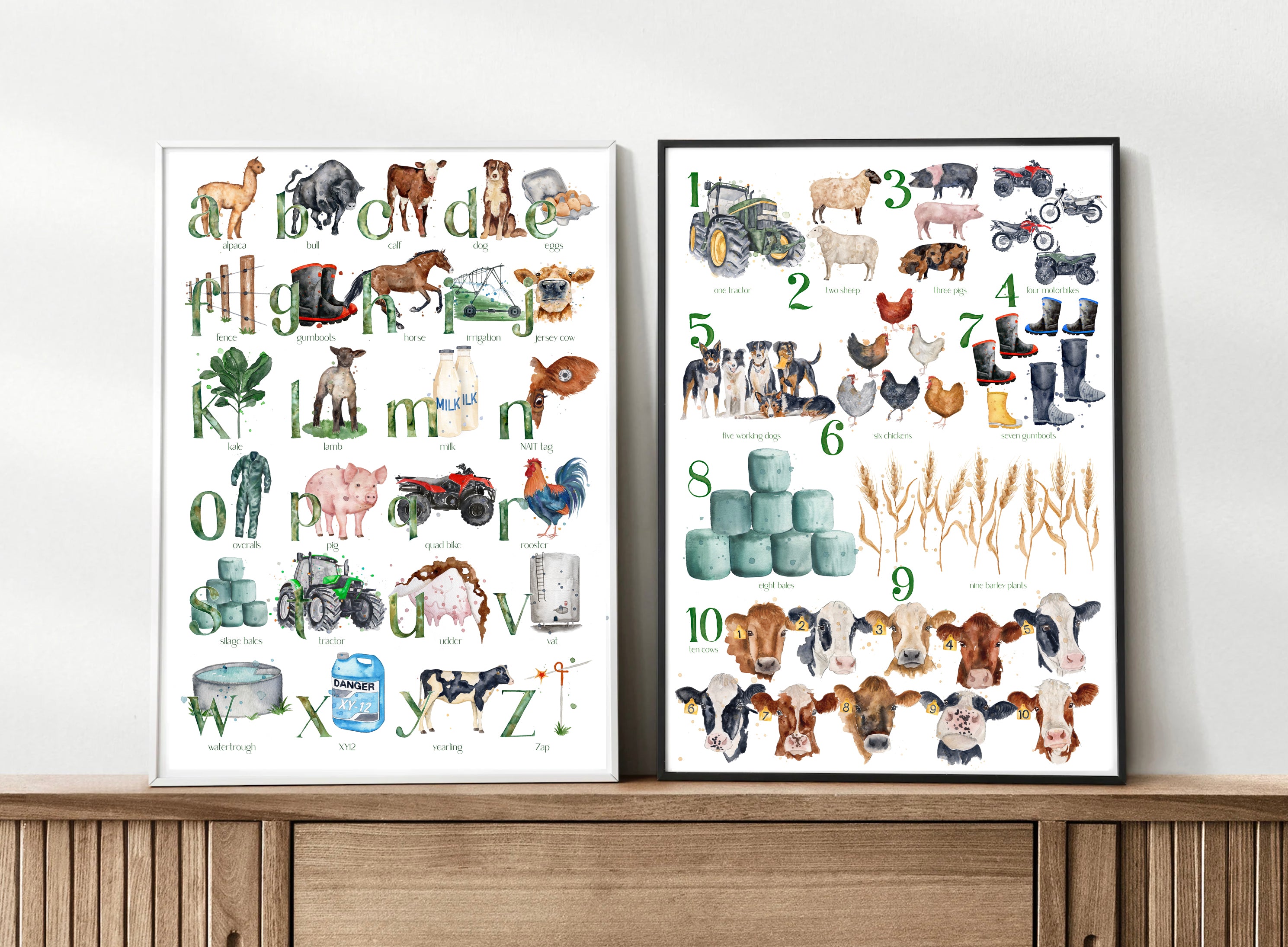 Farming ABC - Watercolour Art Print