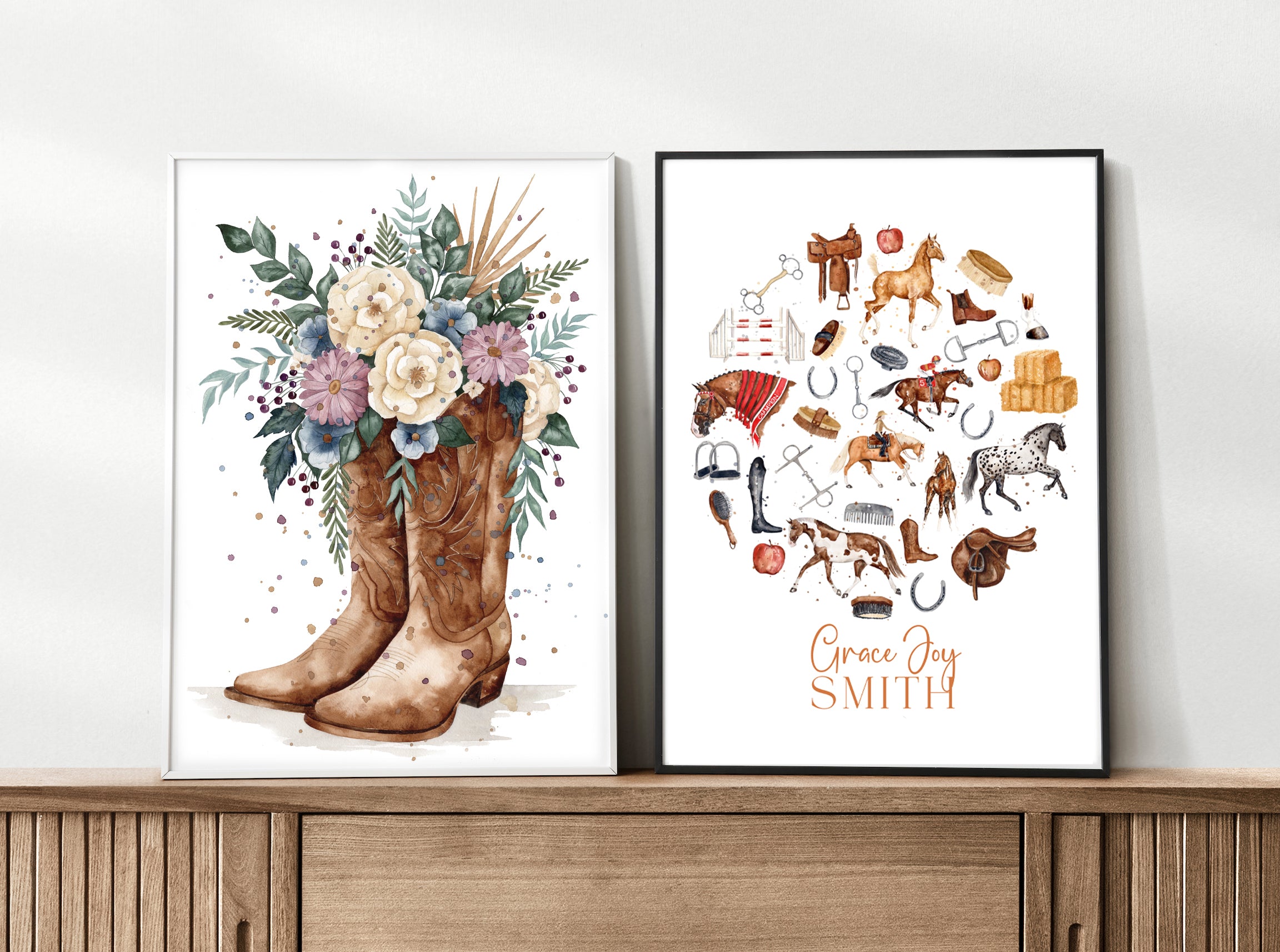 Personalised Equestrian Print - Watercolour Art Print