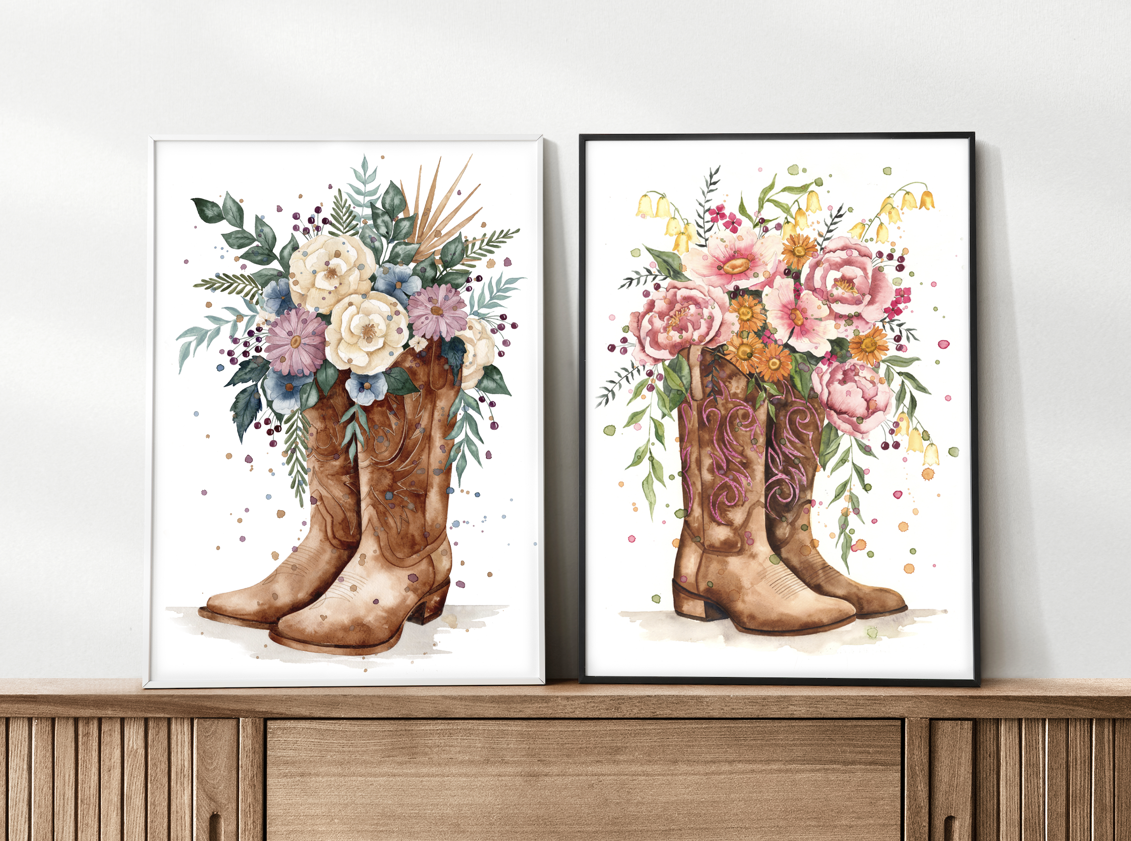 "Floral Cowboy Boots" - Original Painting