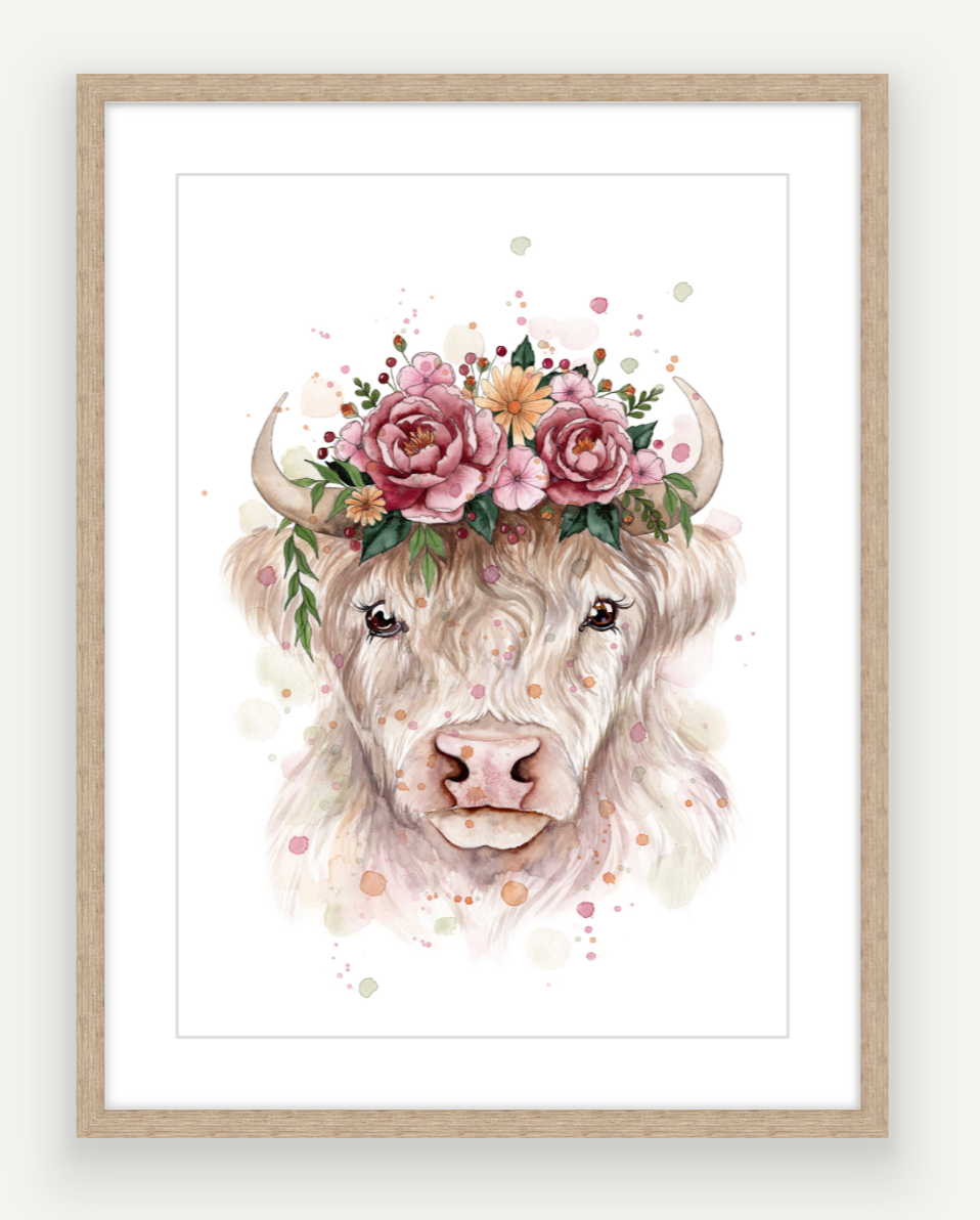 Pearl The Highland - Watercolour Art Print