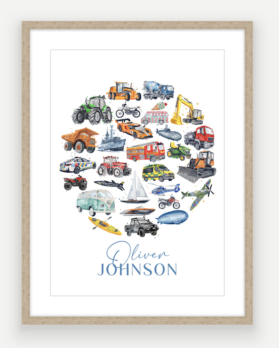 Personalised Vehicle Print - Watercolour Art Print - PRINT OF THE WEEK 20% OFF