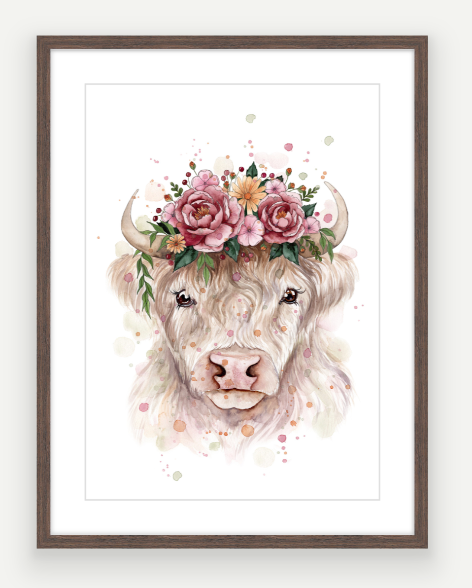 Pearl The Highland - Watercolour Art Print