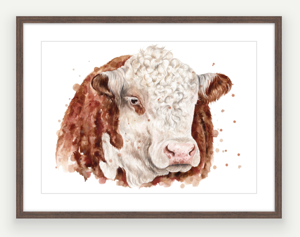 Hereford - Watercolour Art Print