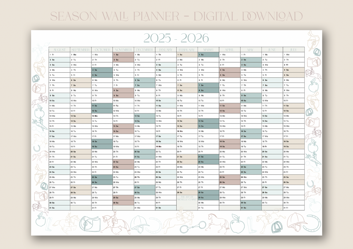 2025-2026 Wall Calendar - Digital Download
