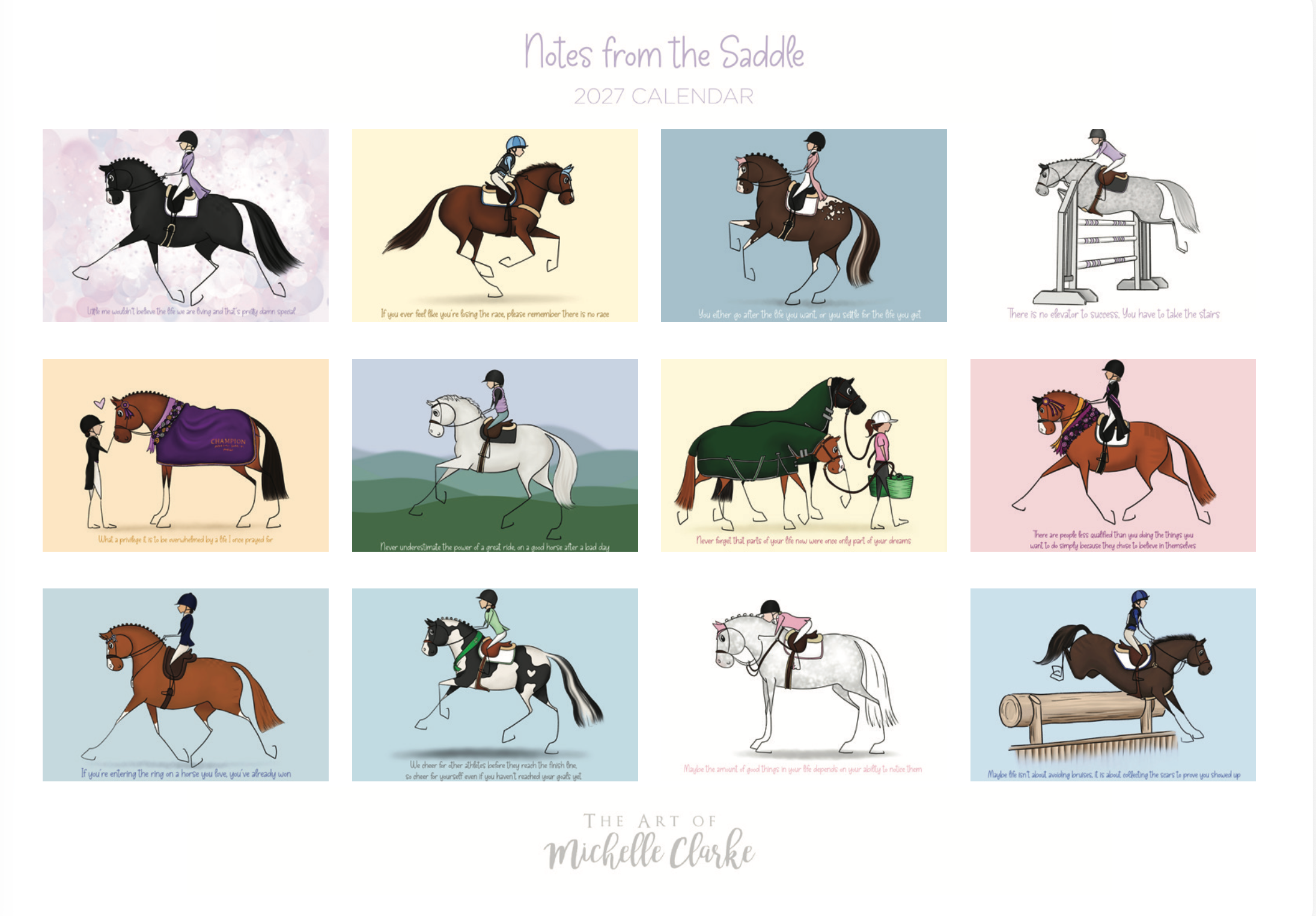 PRE-ORDERS CLOSED 'Notes From The Saddle' 2027 Calendar