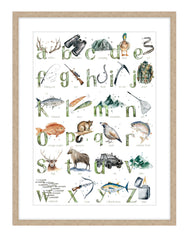 Hunting & Fishing ABC - Watercolour Art Print