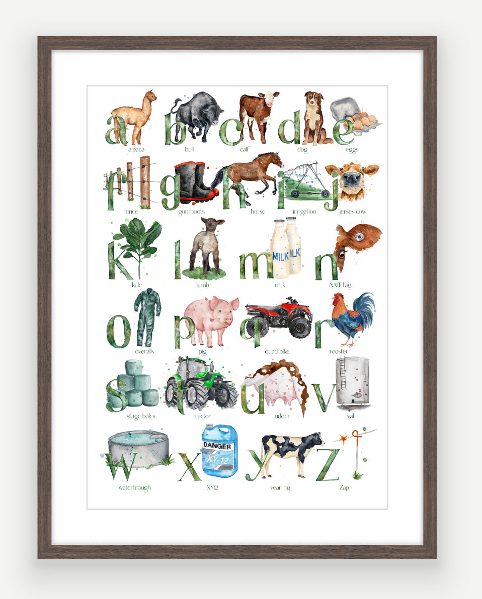 Farming ABC - Watercolour Art Print