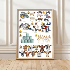 NEW Farming 123 - Watercolour Art Print