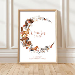 Personalised Equestrian Name Print - Watercolour Art Print