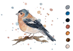 Finch - Watercolour Mini Print