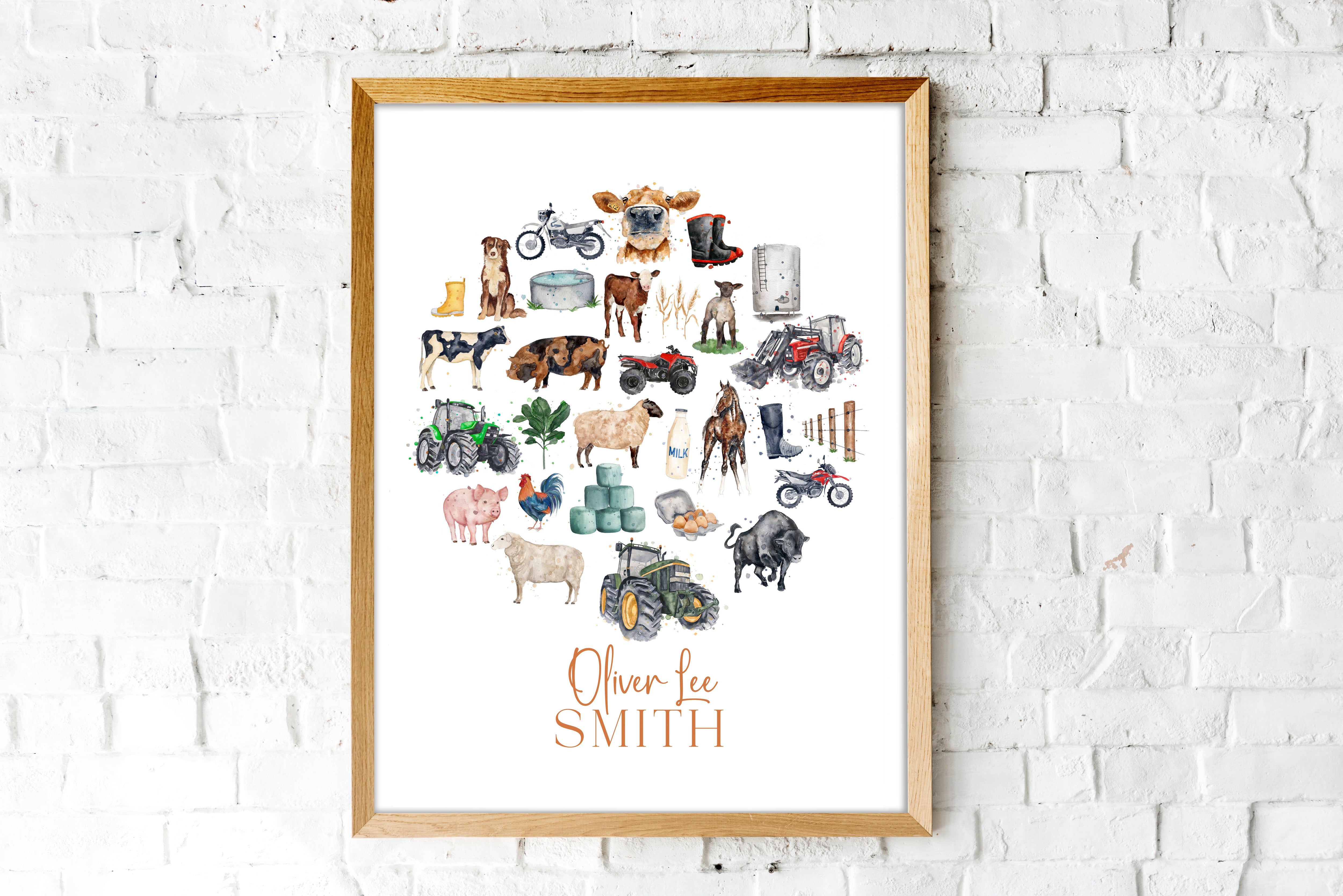 Personalised Farming Print - Watercolour Art Print