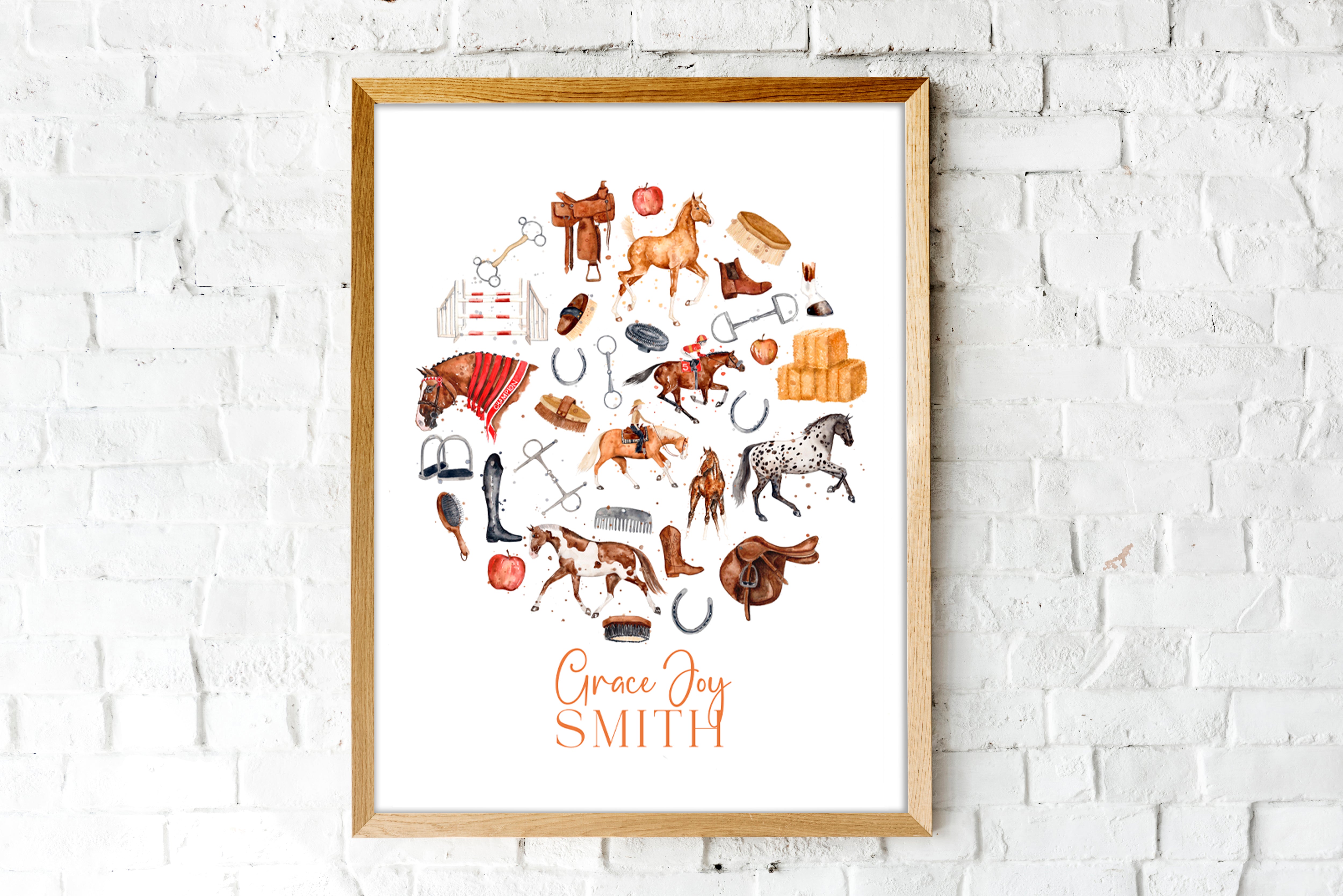 Personalised Equestrian Print - Watercolour Art Print