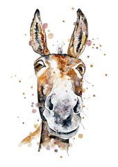 Donkey - Watercolour Mini Print