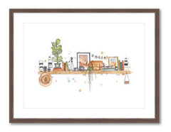 The Photographer's Shelf - Watercolour Print