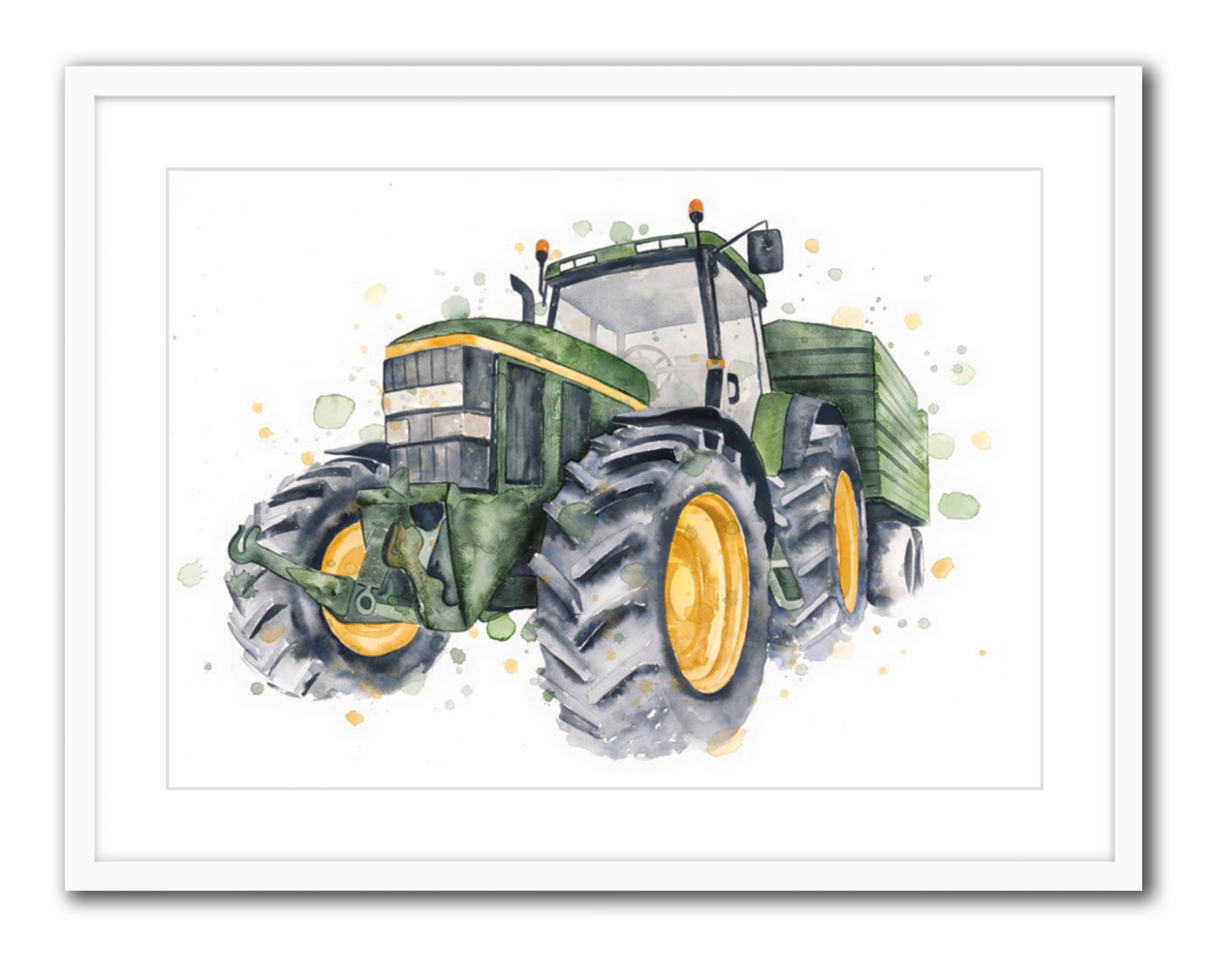 John Deere Tractor - Watercolour Print